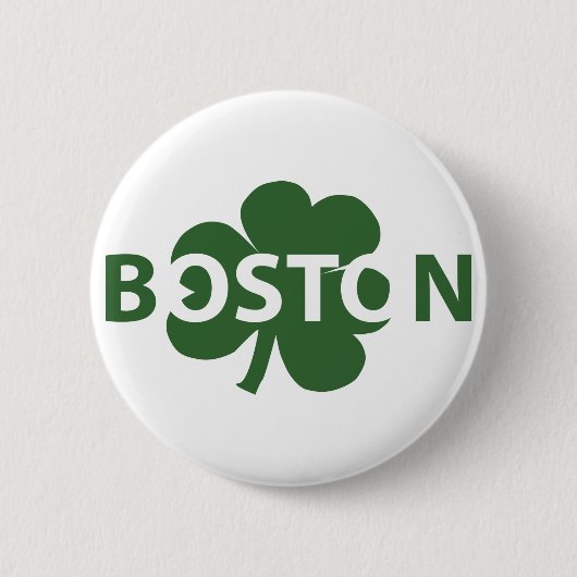 Badge Rond 5 Cm Bouton Shamrock irlandais de Boston (Devant)
