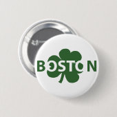 Badge Rond 5 Cm Bouton Shamrock irlandais de Boston (Devant & derrière)