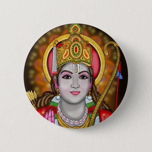 Badge Rond 5 Cm Bouton Shree Ram (Devant)