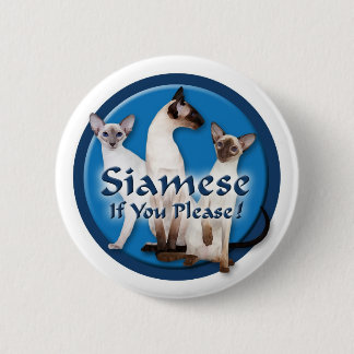 Badge Rond 5 Cm Bouton siamois d'aquarelle