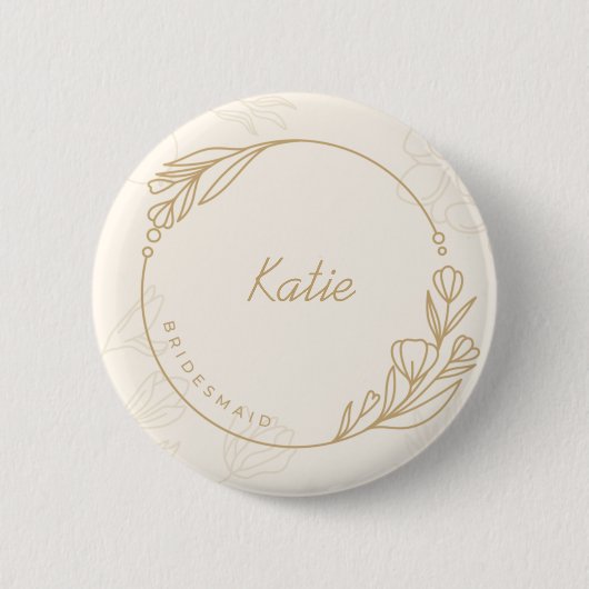 Badge Rond 5 Cm Bouton simple floral simple personnalisé (Devant)
