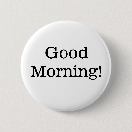 Badge Rond 5 Cm Bouton simple noir et blanc bonjour (Devant)
