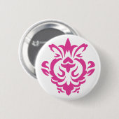Badge Rond 5 Cm Bouton (simple) rose baroque (Devant & derrière)