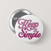 Badge Rond 5 Cm Bouton Simplicité (Rose) (Devant & derrière)