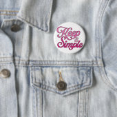 Badge Rond 5 Cm Bouton Simplicité (Rose) (En situation)