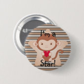 Badge Rond 5 Cm Bouton Singe (Devant & derrière)