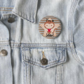 Badge Rond 5 Cm Bouton Singe (En situation)