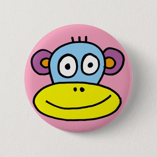 Badge Rond 5 Cm bouton singe (Devant)