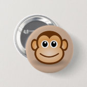 Badge Rond 5 Cm Bouton Singe souriant Animé (Devant & derrière)