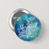 Badge Rond 5 Cm Bouton - Sirène au coeur (Devant & derrière)
