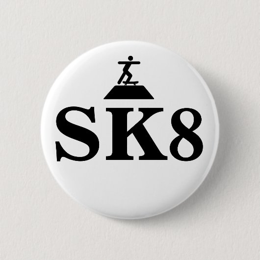 Badge Rond 5 Cm Bouton SK8 (Devant)