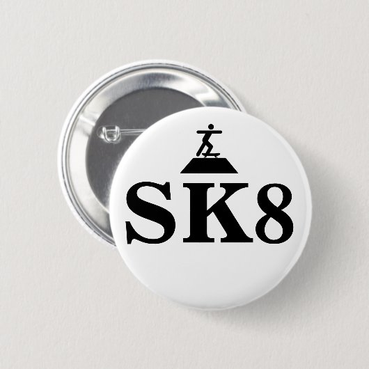 Badge Rond 5 Cm Bouton SK8 (Devant & derrière)