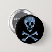 Badge Rond 5 Cm Bouton SKULL 3D (Devant & derrière)