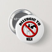 Badge Rond 5 Cm Bouton Sml d'alerte Médicale d'allergie au lait (Devant & derrière)