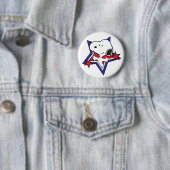 Badge Rond 5 Cm Bouton Snoopy mignon - Accesso Style Peanuts Class (En situation)