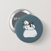 Badge Rond 5 Cm Bouton Snowman (Devant & derrière)