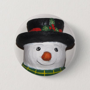 Badge Rond 5 Cm Bouton Snowman très mignon