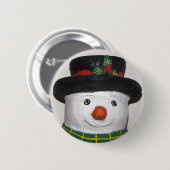 Badge Rond 5 Cm Bouton Snowman très mignon (Devant & derrière)