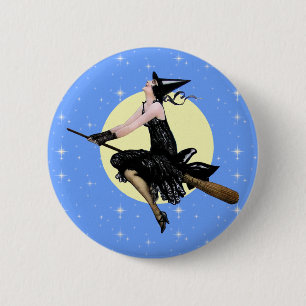 Badge Rond 5 Cm Bouton Sorcière moderne