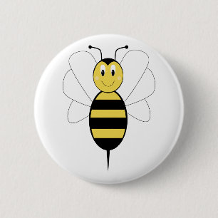 Badge Rond 5 Cm Bouton Souriant Bumble Bee