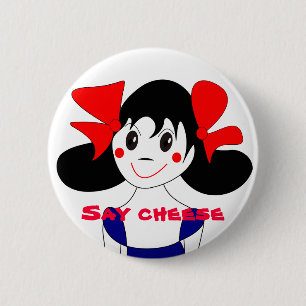 Badge Rond 5 Cm Bouton "Souriez"