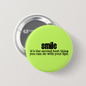 Badge Rond 5 Cm Bouton Sourire (Devant & derrière)