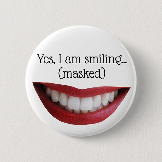 Badge Rond 5 Cm Bouton Sourire - pour Masques (Devant)
