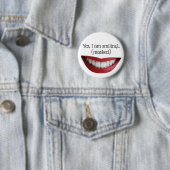 Badge Rond 5 Cm Bouton Sourire - pour Masques (En situation)