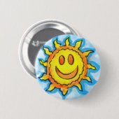 Badge Rond 5 Cm Bouton Sourire Soleil d'Été (Devant & derrière)