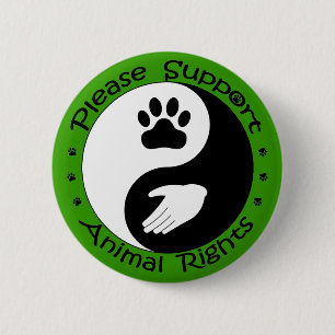 Badge Rond 5 Cm Bouton Soutien aux droits des animaux