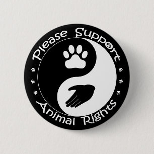 Badge Rond 5 Cm Bouton Soutien aux droits des animaux