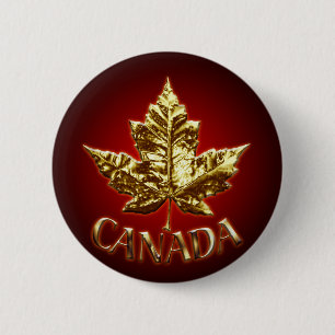 Badge Rond 5 Cm Bouton souvenir du Canada Médaille d'or Boutons du