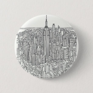 Badge Rond 5 Cm Bouton spécial pour les gratte-ciels de Manhattan