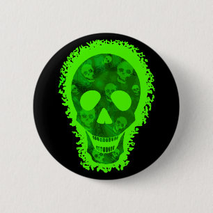 Badge Rond 5 Cm Bouton Spectre crâne - Gros crâne