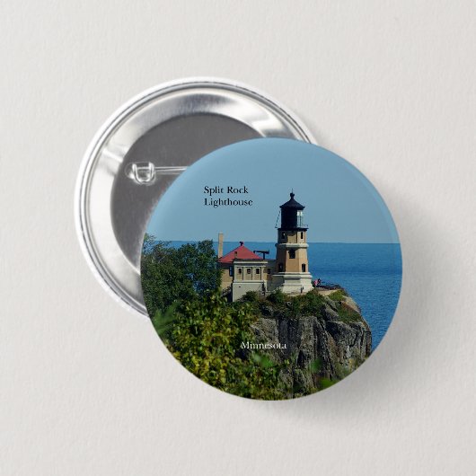 Badge Rond 5 Cm Bouton Split Rock Lighthouse (Devant & derrière)