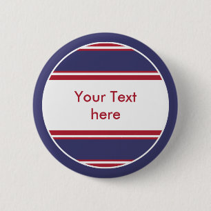 Badge Rond 5 Cm Bouton Sports Stripes USA / ANGLETERRE + votre tex
