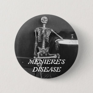 Badge Rond 5 Cm Bouton squelette Menieres