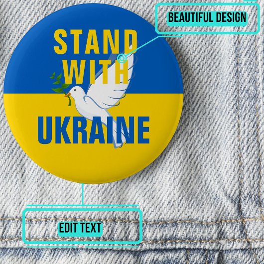 Badge Rond 5 Cm Bouton Stand With Ukraine