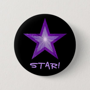 Badge Rond 5 Cm Bouton 'STAR' de l'étoile violette noir