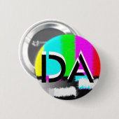 Badge Rond 5 Cm Bouton statique noir et blanc du DA (Devant & derrière)