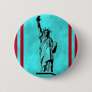 Badge Rond 5 Cm Bouton Statue de la Liberté