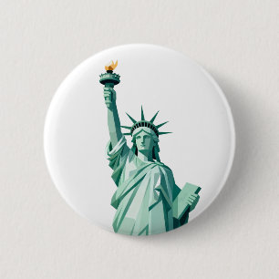 Badge Rond 5 Cm Bouton Statue moderne de la Liberté