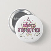 Badge Rond 5 Cm Bouton : Stepmère de la mariée (Devant & derrière)