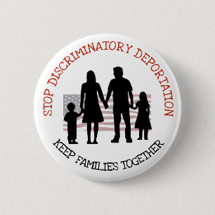 Badge Rond 5 Cm Bouton Stop Discriminator Deportation Immigration