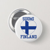 Badge Rond 5 Cm Bouton SUOMI FINLAND (Devant & derrière)