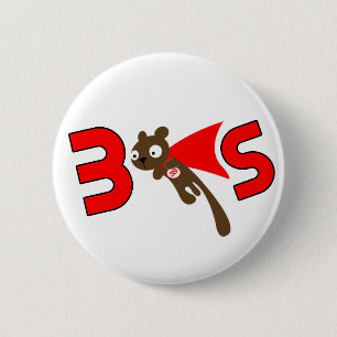 Badge Rond 5 Cm bouton superbe de l'écureuil 3S