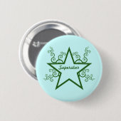 Badge Rond 5 Cm Bouton Superstar Swirls, Vert forêt (Devant & derrière)
