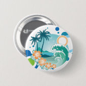 Badge Rond 5 Cm Bouton Surf de l'île (Devant & derrière)