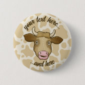 Badge Rond 5 Cm Bouton surpris de vache (Devant)