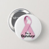 Badge Rond 5 Cm Bouton Survivant du cancer (Devant & derrière)